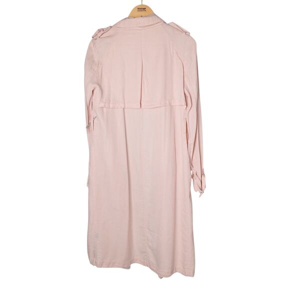 Walter Baker Marley Trench Coat Sz S Soft Girl Balletcore Minimal No Belt Flaws - Picture 4 of 10